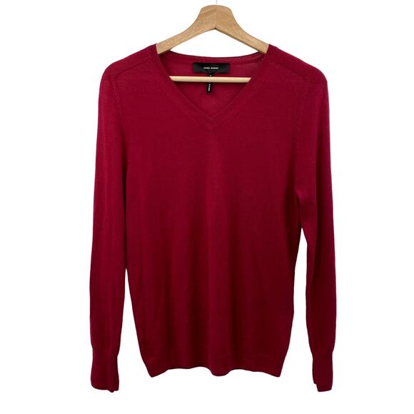 Isabel Marant 38 Cashmere fuchsia pink V-neck Sweater - Picture 2 of 6